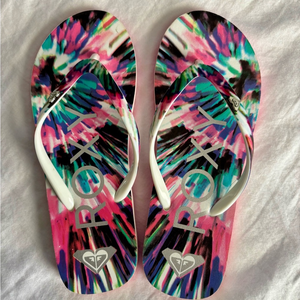 Roxy Tye-dye Print Flip Flops